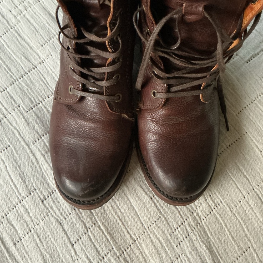 FRYE AND CO Brown Lace Up Boots Classic Design - Picture 4 of 5